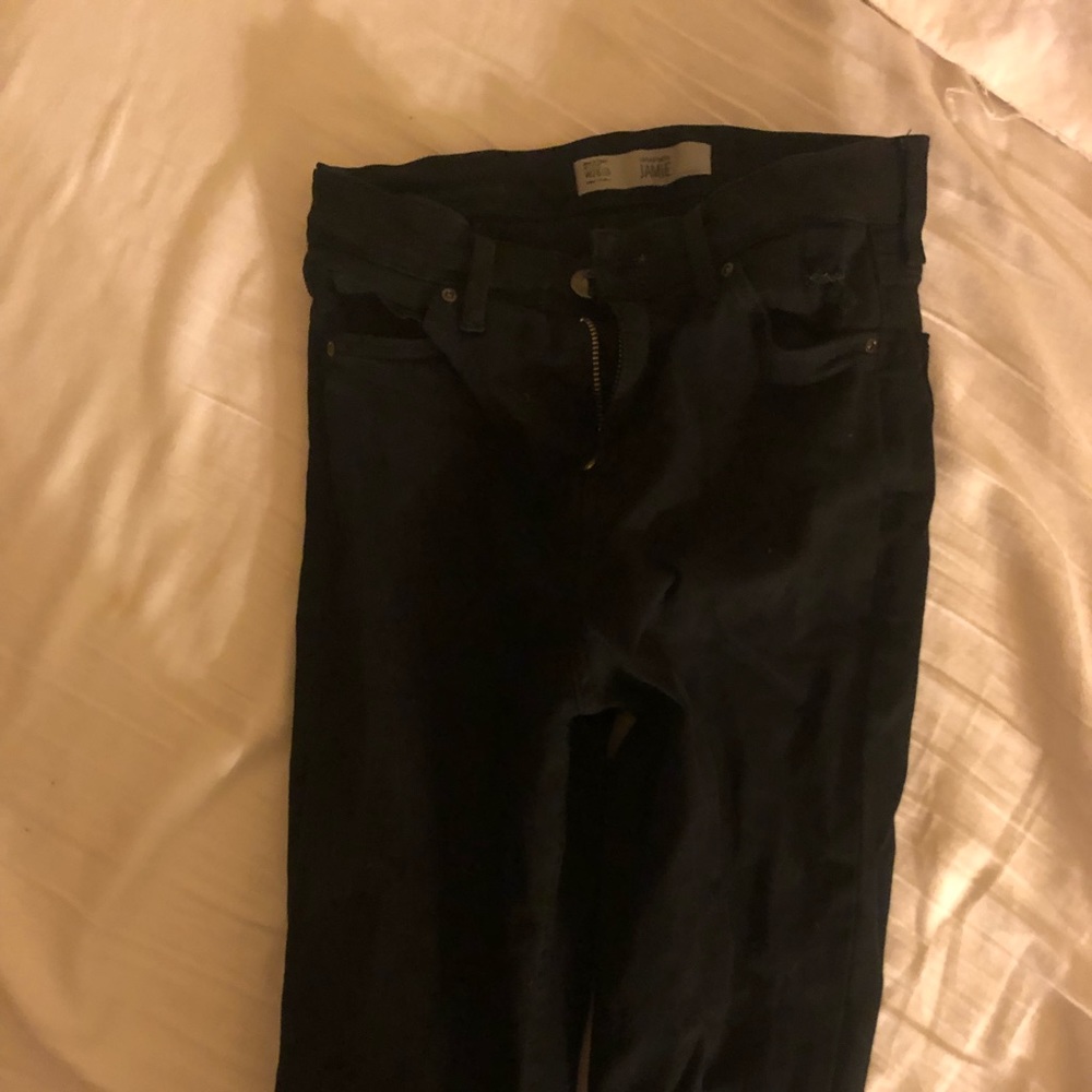 Topshop Jodie Knee Rip Black Skinny Jean